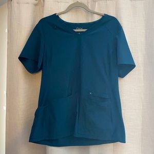 Cherokee iflex Caribbean Blue Scrub Top